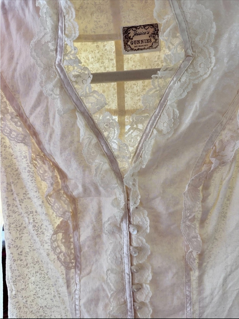 ❌SOLD❌ gunne sax • vintage jessica mcclintok gunnies cream lace blouse prairie - Picture 4 of 7